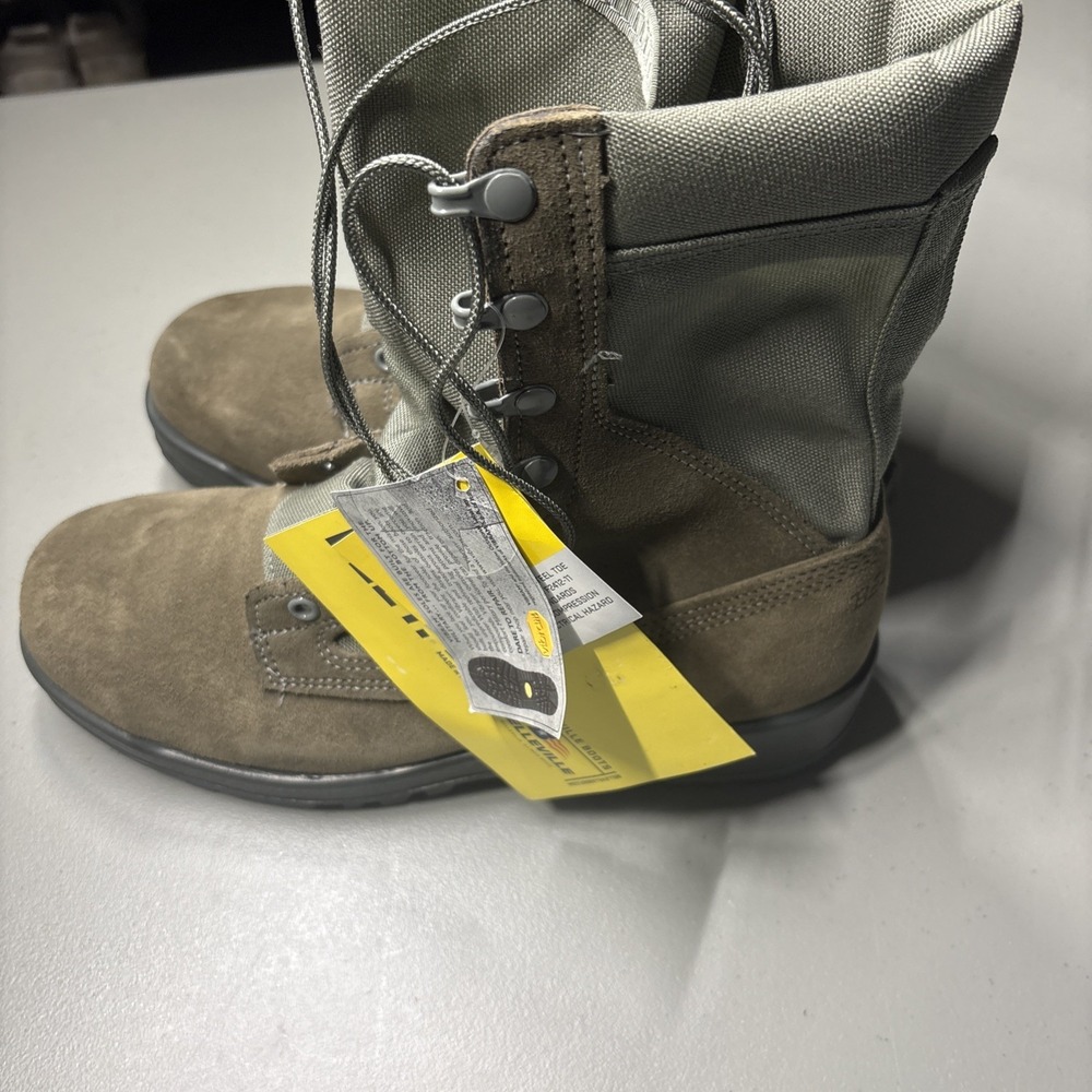 Belleville 600 ST Combat Work Boots Mens Size 9.0WGray Steel Toe Vibram USA Made